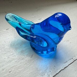 1995 Leo Ward Terra Studios Glass Bluebird of Happiness Figurine, Signed & Dated